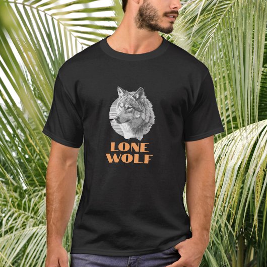 "Lone Wolf" voor uw boodschap, Grijze Wolf Art T-shirt