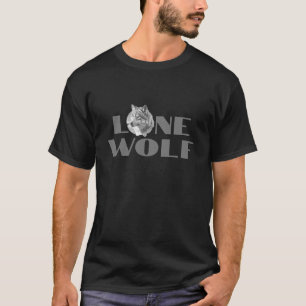 "Lone Wolf" voor uw boodschap, grote grijze tekst T-shirt