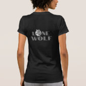 "Lone Wolf" voor uw boodschap, grote grijze tekst T-shirt (Achterkant)