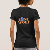 "Lone Wolf" voor uw boodschap, grote Oranje tekst T-shirt (Achterkant)