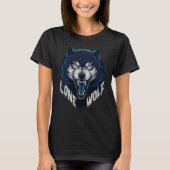 Lone Wolf Wild Wolf Head Blue T-shirt (Voorkant)