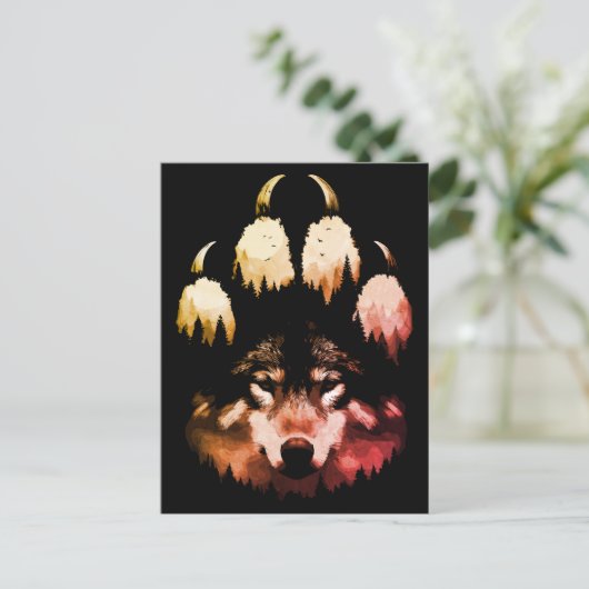 Lone Wolf. wilde ziel Briefkaart (Staand voorkant)