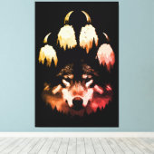 Lone Wolf. wilde ziel Canvas Afdruk (Insitu (Houten vloer))