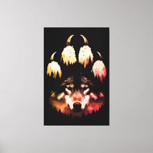 Lone Wolf. wilde ziel Canvas Afdruk (Voorkant)