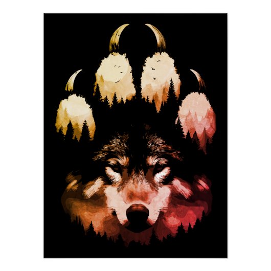 Lone Wolf. wilde ziel Perfect Poster (Voorkant)