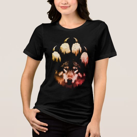 Lone Wolf. wilde ziel Tri-Blend Shirt (Voorkant)