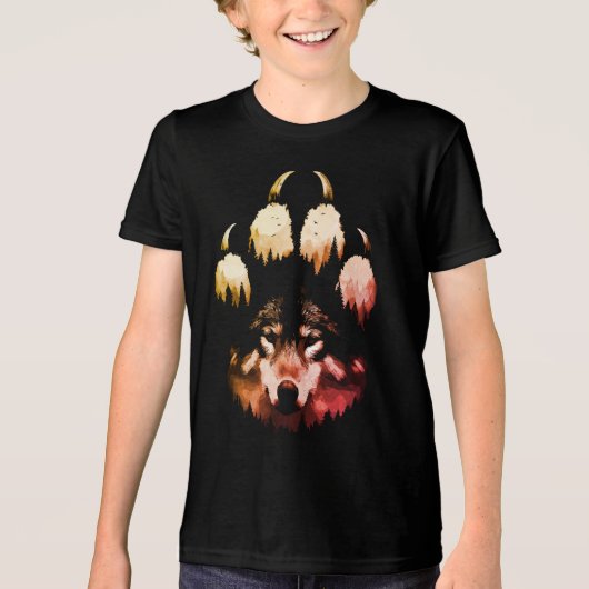 Lone Wolf. wilde ziel Tri-Blend Shirt (Voorkant)