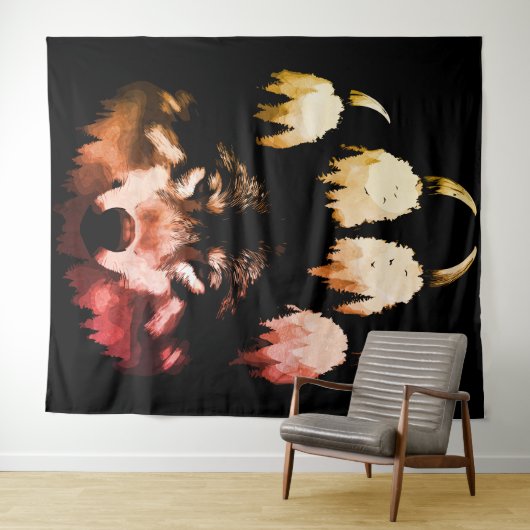 Lone Wolf. wilde ziel Wandkleed (In Situ (horizontaal))