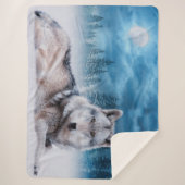 Lone Wolf/Wolven Wolf Moon Moonlight Wildlife Sherpa Deken (Voorkant)