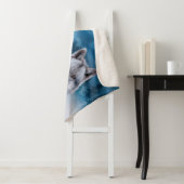 Lone Wolf/Wolven Wolf Moon Moonlight Wildlife Sherpa Deken (In situ)