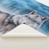 Lone Wolf/Wolven Wolf Moon Moonlight Wildlife Sherpa Deken (3/4)