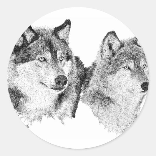 Lone Wolves Ronde Sticker (Voorkant)