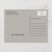 Lone zanddollar - Charcoal Grey - Save the Date Aankondigingskaart (Achterkant)