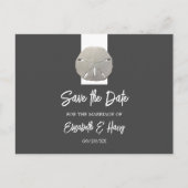 Lone zanddollar - Charcoal Grey - Save the Date Aankondigingskaart (Voorkant)