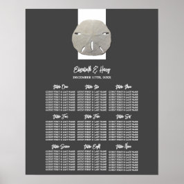 Lone zanddollar, houtskool, weddenschapskaartje poster