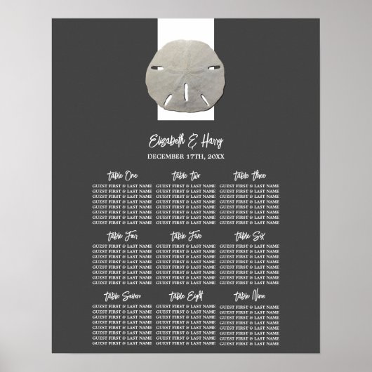 Lone zanddollar, houtskool, weddenschapskaartje poster (Voorkant)