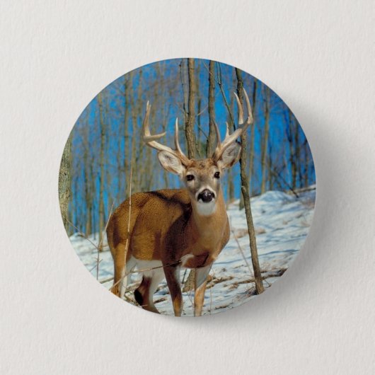 Loneley Reindeer Ronde Button 5,7 Cm (Voorkant)