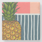 Lonely ananas levendig ontwerp stenen onderzetter (Voorkant)