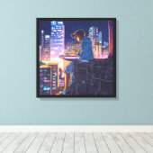 Lonely Anime Girl Canvas Afdruk (Insitu (Houten vloer))