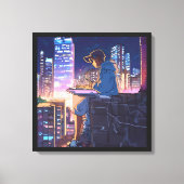 Lonely Anime Girl Canvas Afdruk (Voorkant)