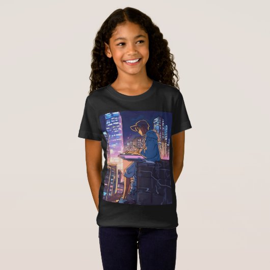 Lonely Anime Girl T-shirt (Voorkant volledig)