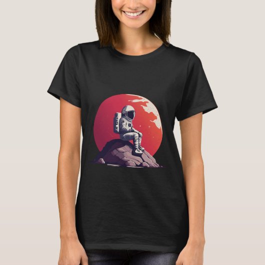 Lonely Astronaut op de maan T-shirt (Voorkant)