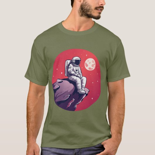 Lonely Astronaut op de maan T-shirt (Voorkant)