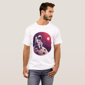 Lonely Astronaut op de maan T-shirt (Voorkant volledig)