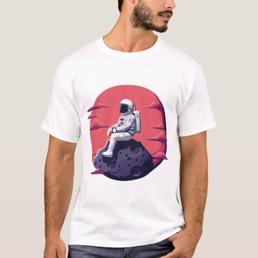 Lonely Astronaut op de maan T-shirt (Voorkant)
