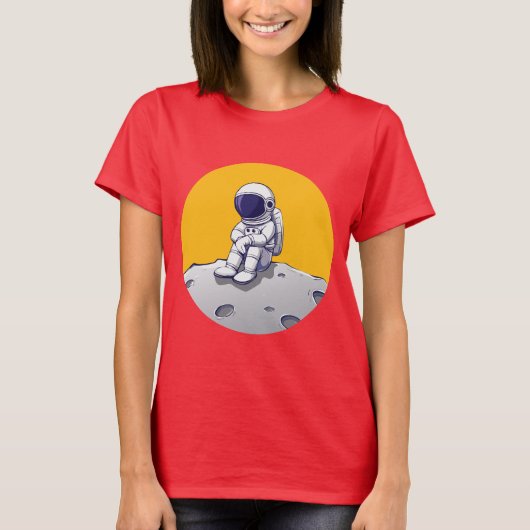 Lonely Astronaut op de maan T-shirt (Voorkant)