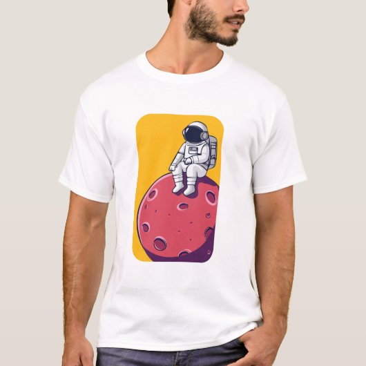 Lonely Astronaut op de maan T-shirt (Voorkant)