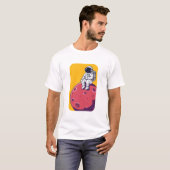 Lonely Astronaut op de maan T-shirt (Voorkant volledig)