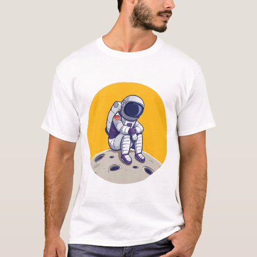 Lonely Astronaut op de maan T-shirt (Voorkant)