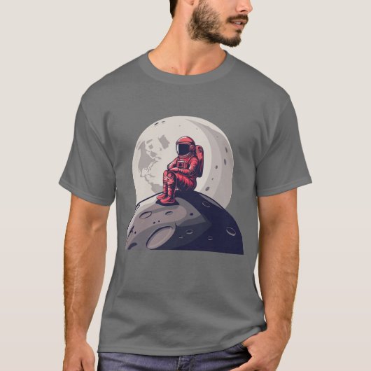 Lonely Astronaut op de maan T-shirt (Voorkant)