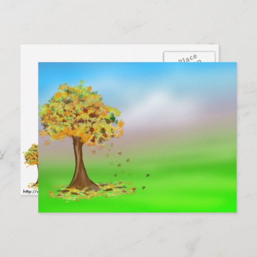 Lonely Autumn Tree Briefkaart (Voorkant / Achterkant)