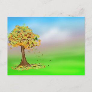 Lonely Autumn Tree Briefkaart