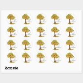 Lonely Autumn Tree Ronde Sticker (Vel)