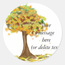 Lonely Autumn Tree Ronde Sticker