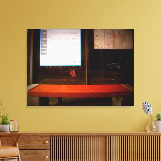 Lonely Bus Stop Canvas Afdruk (Insitu (Woonkamer))