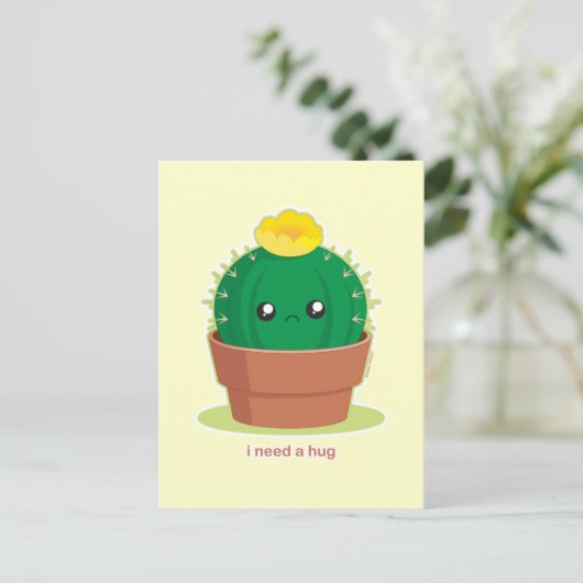 Lonely Cactus Briefkaart (Staand voorkant)