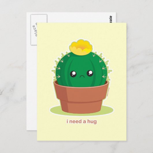 Lonely Cactus Briefkaart (Voorkant / Achterkant)