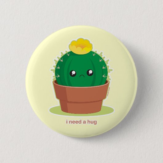 Lonely Cactus Ronde Button 5,7 Cm (Voorkant)