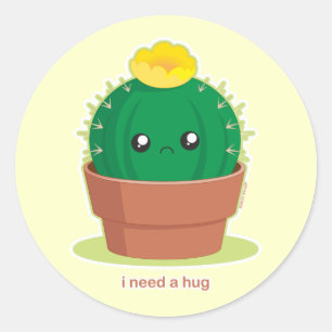 Lonely Cactus Ronde Sticker