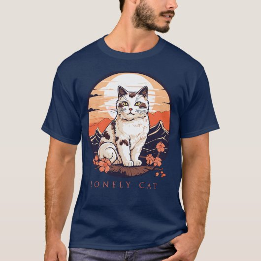 Lonely Cat T-shirt (Voorkant)
