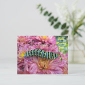 Lonely Caterpillar "missing you" briefkaart (Staand voorkant)