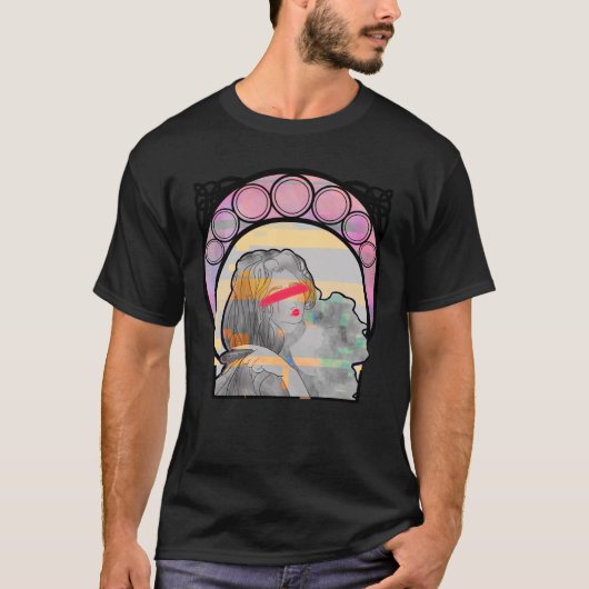 Lonely Doll Glitch Art T-shirt (Voorkant)