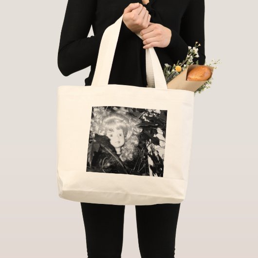 Lonely Doll Head Grote Tote Bag (Voorkant (product))