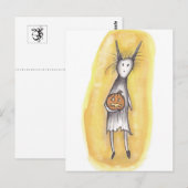 Lonely Ghoul met pompoen Briefkaart (Voorkant / Achterkant)
