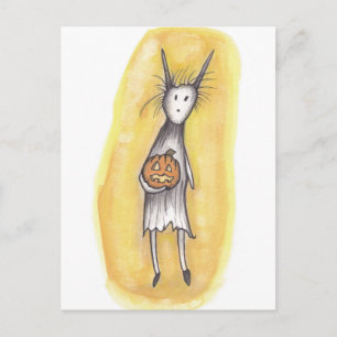 Lonely Ghoul met pompoen Briefkaart