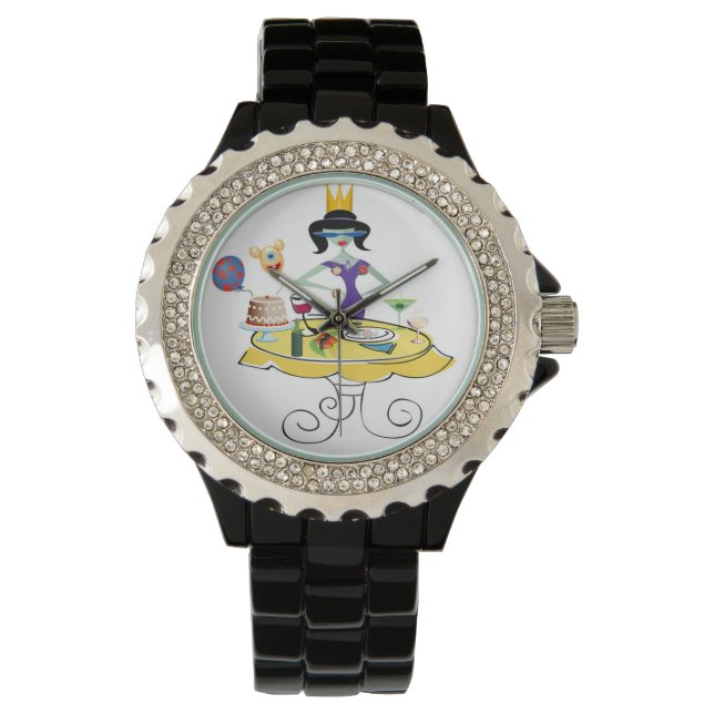 Lonely girl with a feast table horloge (Voorkant)
